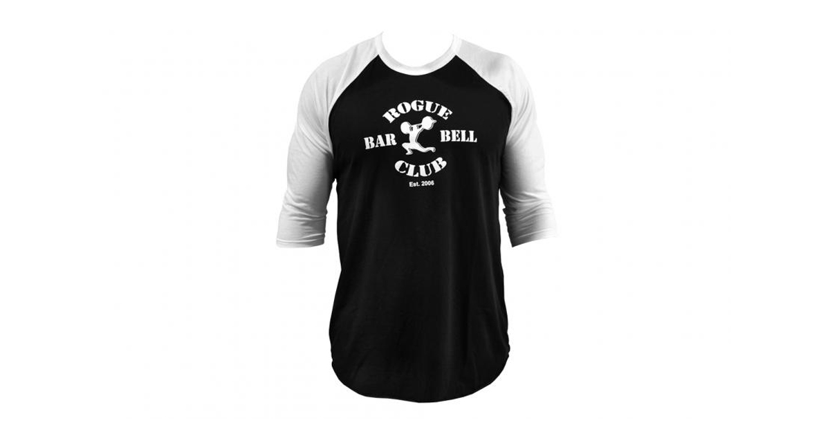 Rogue Barbell 3/4 Sleeve Shirt - CrossFit - Black | Baseball Shirt